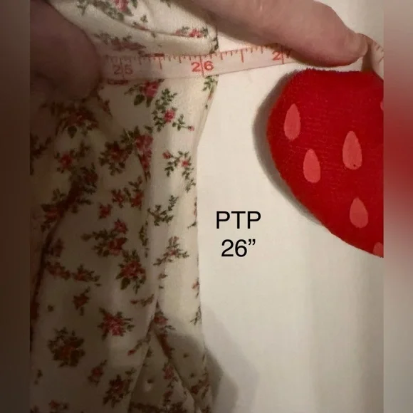 Peach Love California Ditsy Floral Slightly Cropped with Peter Pan Collar, L - Picture 5 of 8